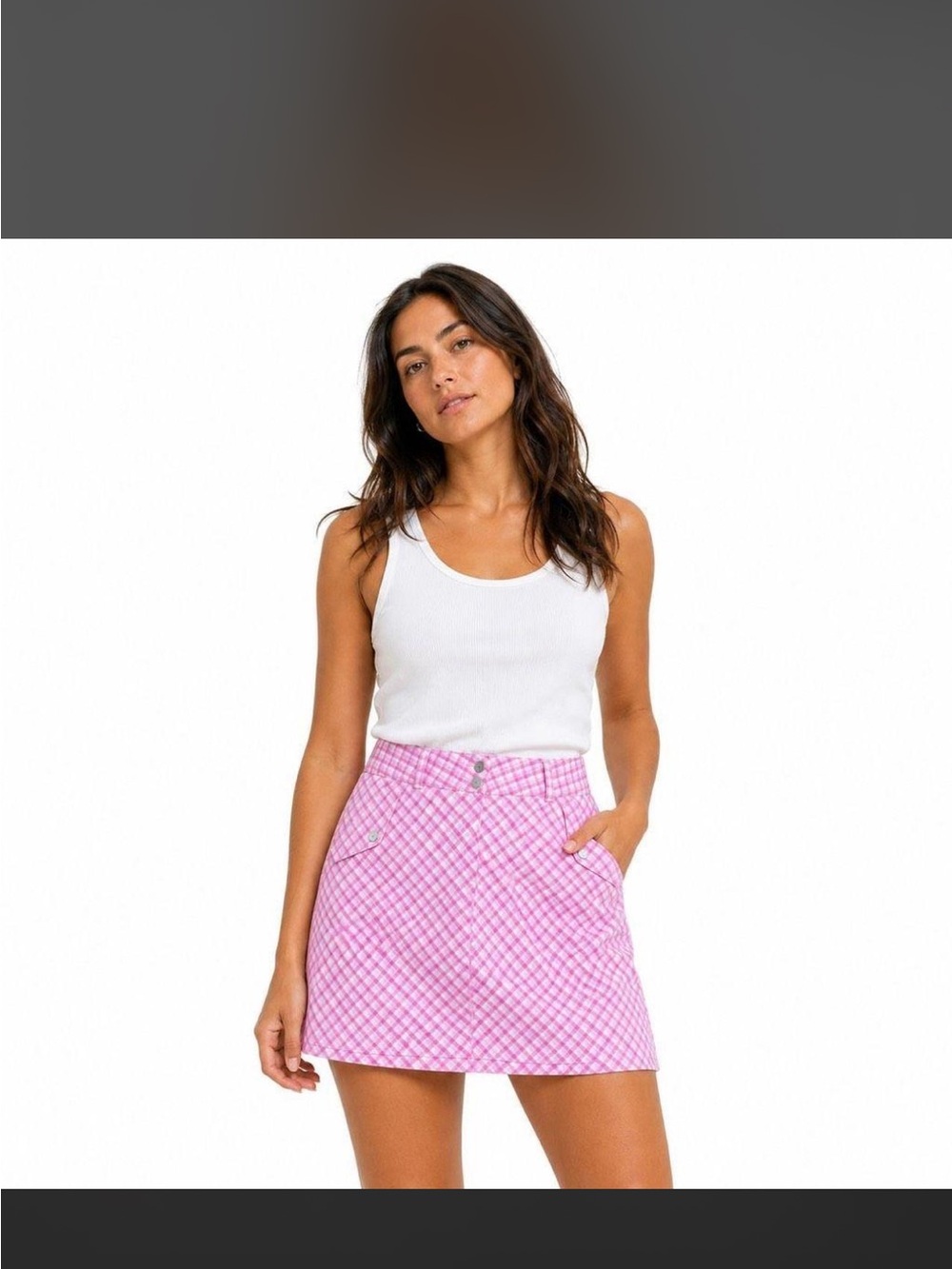 Pink Nike Golf Gingham A-Line Mini Skirt - Picture 7 of 7